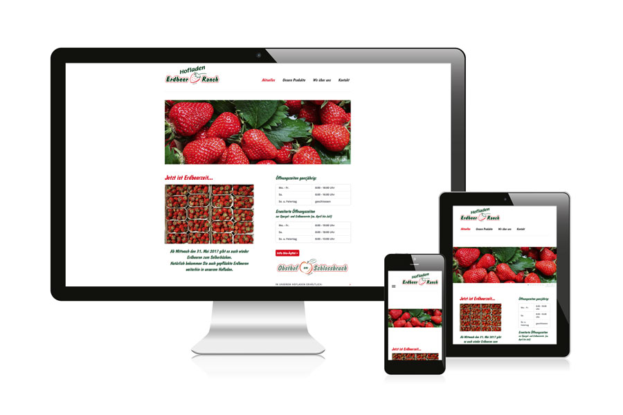 Webseite responsive Erdbeer Ranch, Alzenau