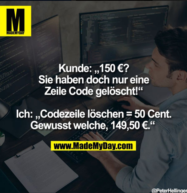 Codezeile löschen - gewusst welche